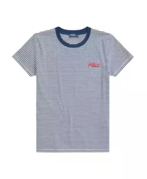 Хлопковая полосатая футболка с логотипом Ralph Lauren, синий