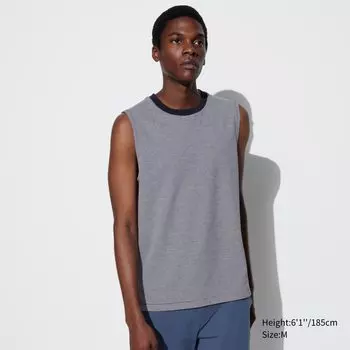 Хлопковая полосатая майка AIRism UNIQLO, белый