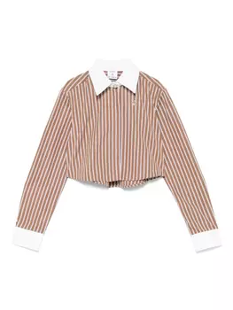 Хлопковая полосатая рубашка Casablanca, коричневый