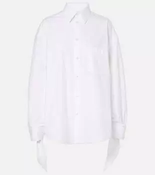 Хлопковая поплиновая рубашка Balenciaga, белый