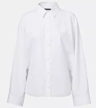 Хлопковая поплиновая рубашка Balenciaga, белый