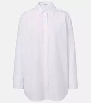 Хлопковая поплиновая рубашка Loewe, белый