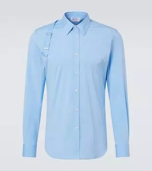 Хлопковая поплиновая рубашка McQueen, Jermyn St. Blue