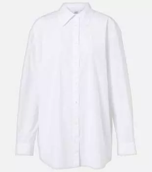 Хлопковая поплиновая рубашка Toteme, белый