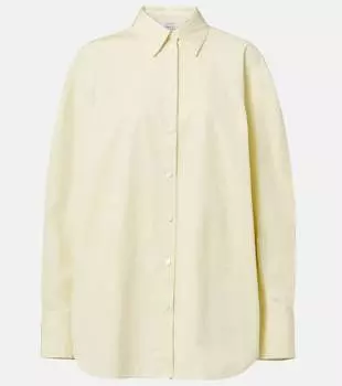 Хлопковая поплиновая рубашка Toteme, Straw