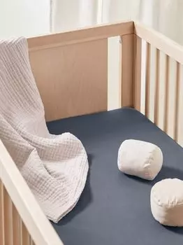 Хлопковая простыня для кроватки Bedfolk, 70 x 140 см, чернила