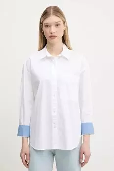 Хлопковая рубашка Abercrombie & Fitch, белый