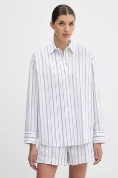 Хлопковая рубашка Abercrombie & Fitch, белый