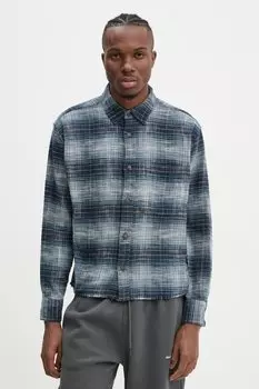 Хлопковая рубашка Abercrombie & Fitch, синий