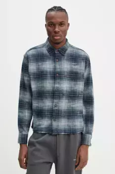 Хлопковая рубашка Abercrombie & Fitch, синий