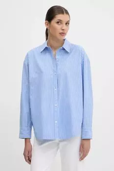 Хлопковая рубашка Abercrombie & Fitch, синий