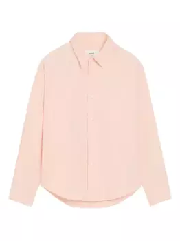 Хлопковая рубашка AMI Paris, розовый