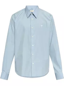 Хлопковая рубашка AMI Paris, синий