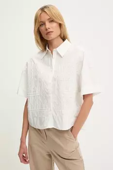 Хлопковая рубашка Answear.Lab, белый