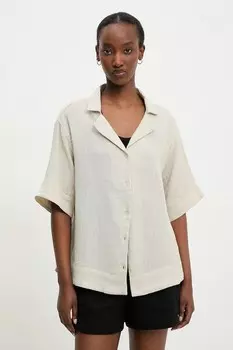 Хлопковая рубашка Answear.Lab, бежевый