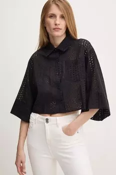 Хлопковая рубашка Answear Lab, черный