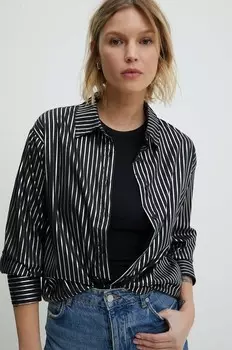 Хлопковая рубашка Answear Lab, черный