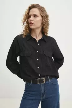Хлопковая рубашка Answear Lab, черный