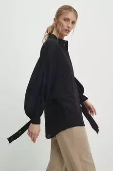 Хлопковая рубашка Answear Lab, черный