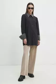 Хлопковая рубашка Answear Lab, черный