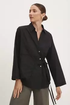 Хлопковая рубашка Answear Lab, черный