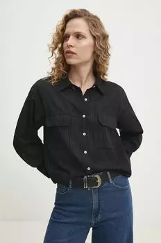 Хлопковая рубашка Answear Lab, черный