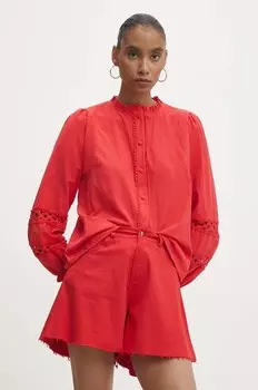 Хлопковая рубашка Answear Lab, красный