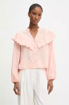 Хлопковая рубашка Answear.Lab, розовый