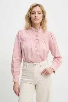 Хлопковая рубашка Answear.Lab, розовый