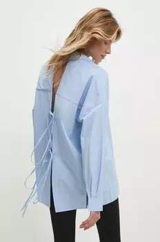 Хлопковая рубашка Answear Lab, синий