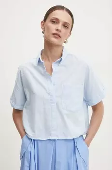 Хлопковая рубашка Answear Lab, синий