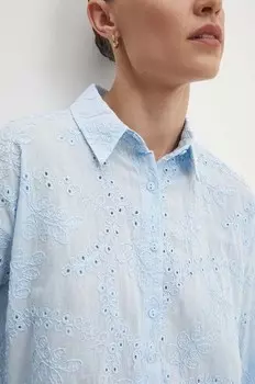 Хлопковая рубашка Answear Lab, синий