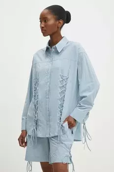 Хлопковая рубашка Answear Lab, синий