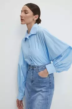 Хлопковая рубашка Answear Lab, синий