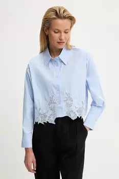 Хлопковая рубашка Answear.Lab, синий