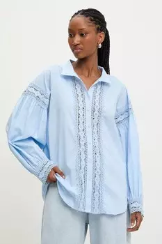 Хлопковая рубашка Answear.Lab, синий