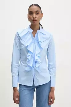 Хлопковая рубашка Answear.Lab, синий