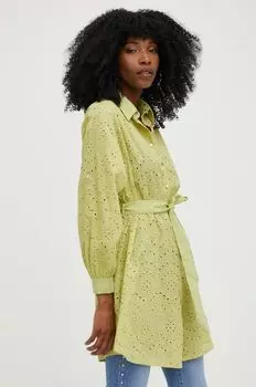 Хлопковая рубашка Answear Lab, зеленый