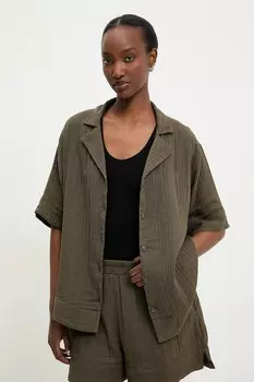 Хлопковая рубашка Answear.Lab, зеленый