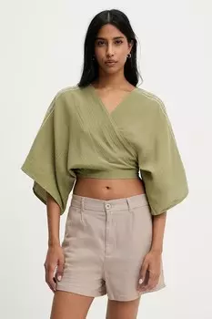 Хлопковая рубашка Answear.Lab, зеленый