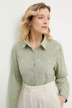 Хлопковая рубашка Answear.Lab, зеленый