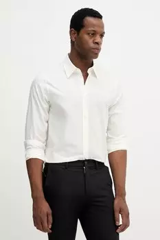Хлопковая рубашка Armani Exchange, бежевый