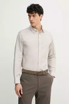 Хлопковая рубашка Armani Exchange, бежевый