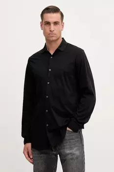 Хлопковая рубашка Armani Exchange, черный