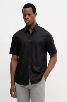 Хлопковая рубашка Armani Exchange, черный
