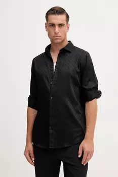 Хлопковая рубашка Armani Exchange, черный