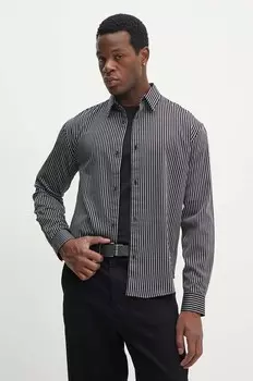 Хлопковая рубашка Armani Exchange, черный