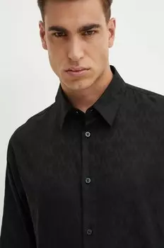 Хлопковая рубашка Armani Exchange, черный
