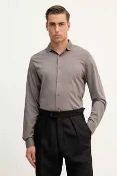 Хлопковая рубашка Armani Exchange, серый