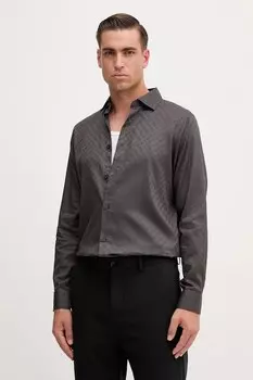 Хлопковая рубашка Armani Exchange, серый